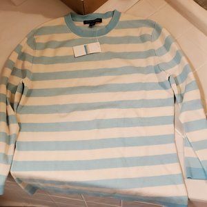 Blue and White Striped Sweater